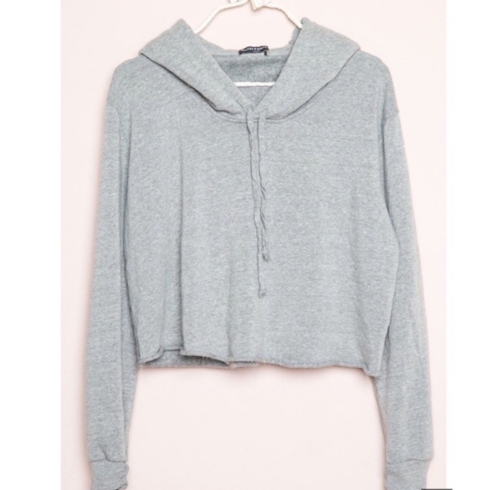 brandy melville gray cropped hoodie